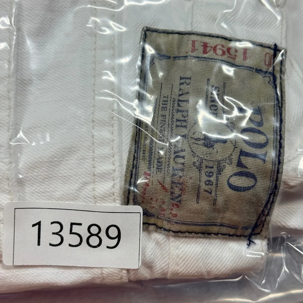 Polo Ralph Lauren 867‎ Classic Fit Jeans Mens 42x30 White Hudson Authentic Denim
